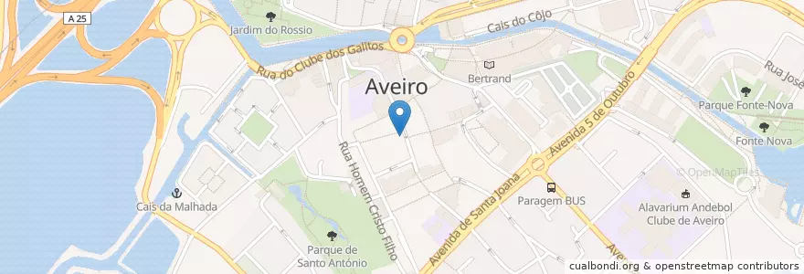 Mapa de ubicacion de À Porta en Portugal, Aveiro, Centro, Baixo Vouga, Aveiro, Glória E Vera Cruz.