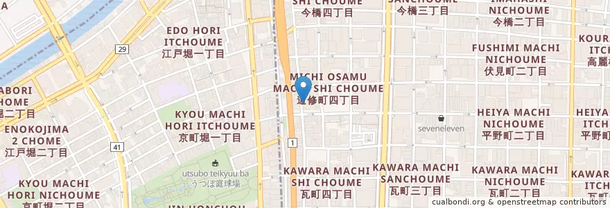 Mapa de ubicacion de CoCo en 日本, 大阪府, 大阪市, 中央区.
