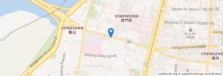 Mapa de ubicacion de 台灣洪師父牛肉麵 en Taïwan, Nouveau Taipei, Taipei, 萬華區.