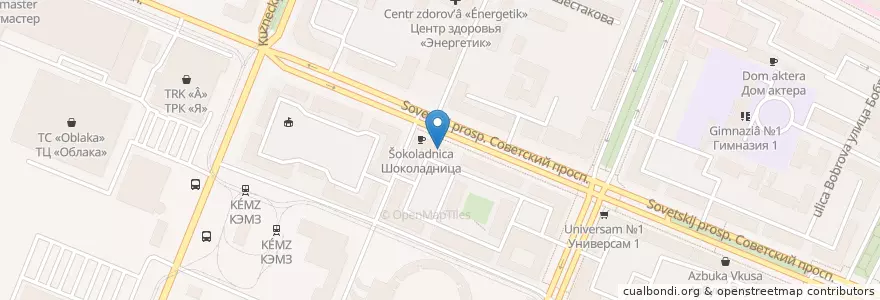 Mapa de ubicacion de Sabai bar en Russia, Siberian Federal District, Kemerovo Oblast, Kemerovsky District, Kemerovo.