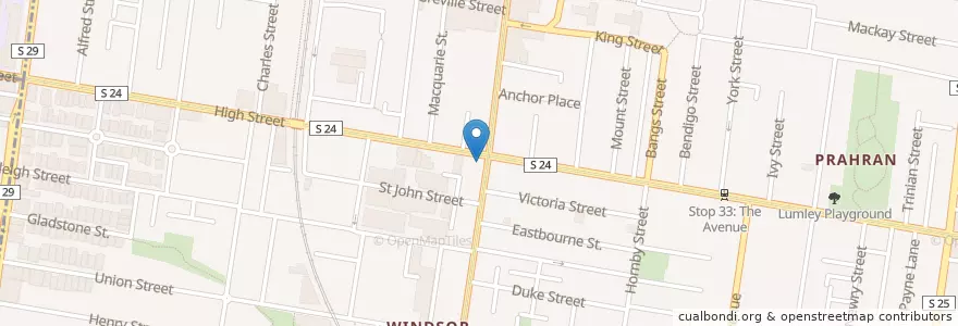 Mapa de ubicacion de Lucky Coq en Australien, Victoria, City Of Stonnington.