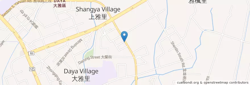 Mapa de ubicacion de 合作金庫商業銀行 en Taiwán, Taichung, 大雅區.