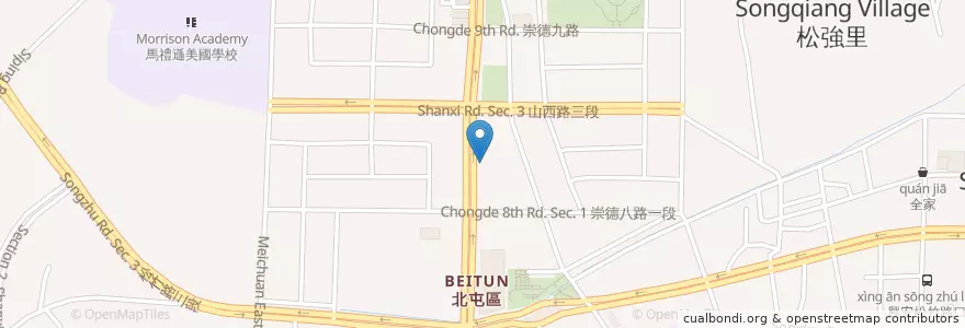 Mapa de ubicacion de 台北富邦商業銀行 en تايوان, تاي شانغ, 北屯區.