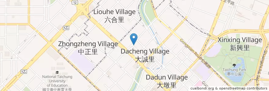 Mapa de ubicacion de 臺灣新光商業銀行 en 타이완, 타이중 시, 베이구, 중 구.