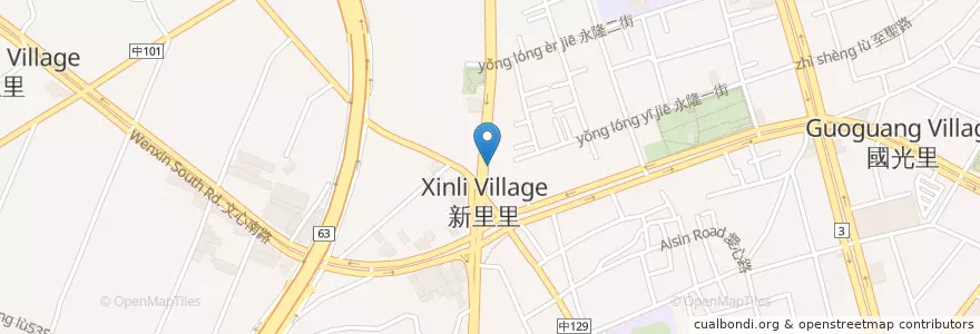 Mapa de ubicacion de 兆豐國際商業銀行 en 타이완, 타이중 시, 다리구.