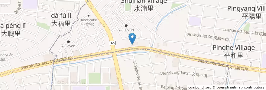 Mapa de ubicacion de 澳盛(台灣)商業銀行 en Taiwan, 臺中市, 北屯區.