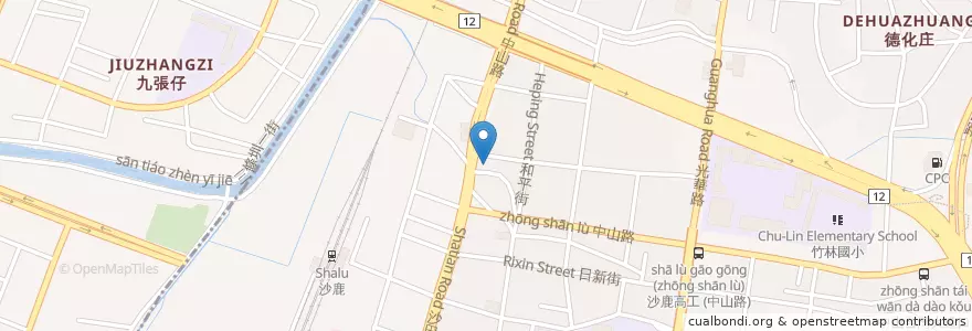 Mapa de ubicacion de 台中商業銀行 en 臺灣, 臺中市, 沙鹿區.
