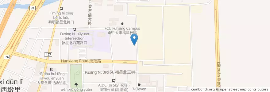 Mapa de ubicacion de 合作金庫商業銀行 en 臺灣, 臺中市, 西屯區.