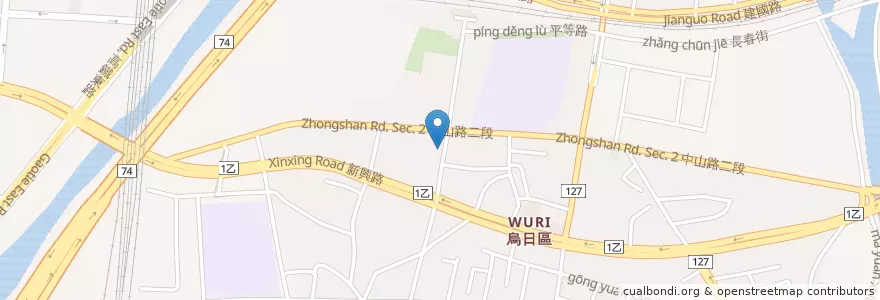 Mapa de ubicacion de 台中商業銀行 en Taïwan, Taichung, District De Wuri.