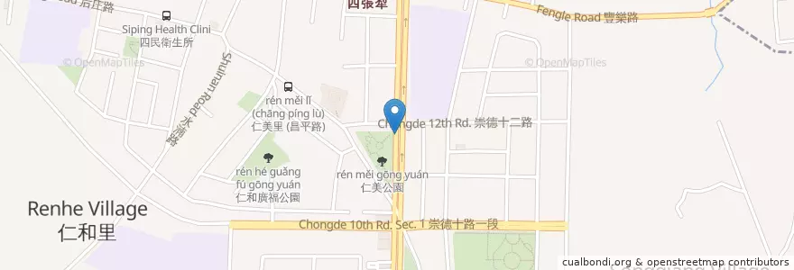 Mapa de ubicacion de 中國信託商業銀行 en Тайвань, Тайчжун, 北屯區.