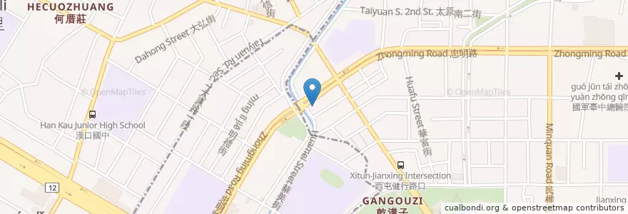 Mapa de ubicacion de 京城商業銀行 en 타이완, 타이중 시, 시 구.