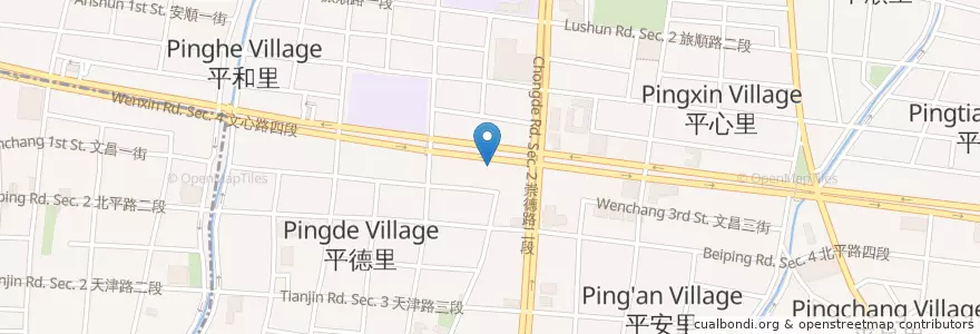 Mapa de ubicacion de 星展(台灣)商業銀行 en Tayvan, Taichung, 北屯區.