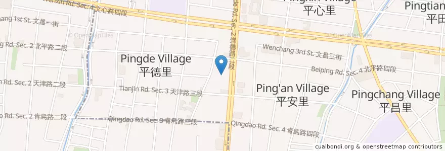 Mapa de ubicacion de 台新國際商業銀行 en تایوان, تایچونگ, 北屯區.