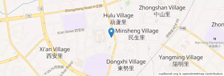 Mapa de ubicacion de 凱基商業銀行 en تايوان, تاي شانغ, 豐原區.