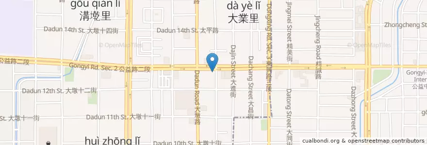 Mapa de ubicacion de 合作金庫商業銀行 en Taiwan, 臺中市, 南屯區.
