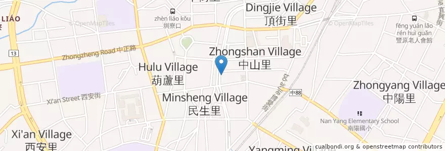 Mapa de ubicacion de 安泰商業銀行 en Taïwan, Taichung, 豐原區.