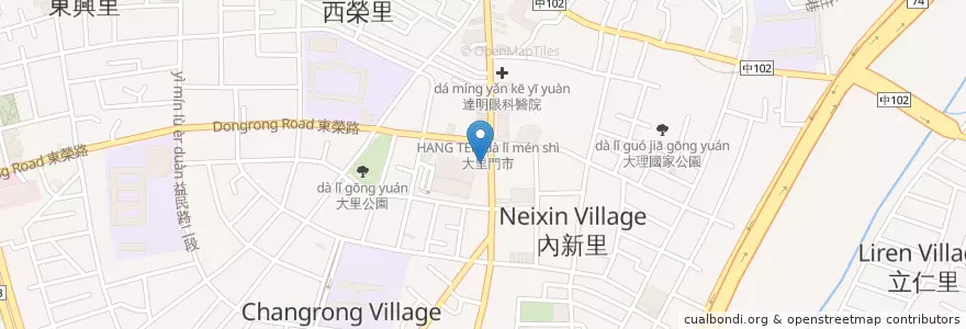 Mapa de ubicacion de 凱基商業銀行 en تایوان, تایچونگ, 大里區.