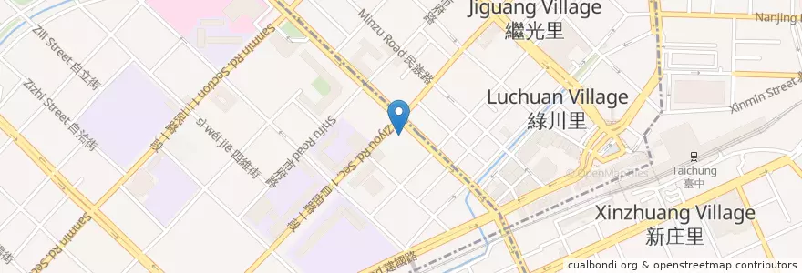 Mapa de ubicacion de 台中商業銀行 en Tayvan, Taichung, 西區.