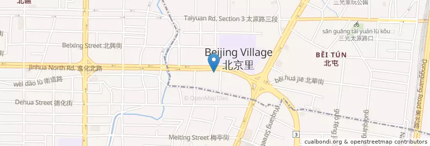 Mapa de ubicacion de 臺灣中小企業銀行 en تایوان, تایچونگ, 北屯區, 北區.