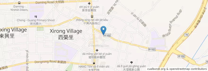 Mapa de ubicacion de 合作金庫商業銀行 en 타이완, 타이중 시, 다리구.
