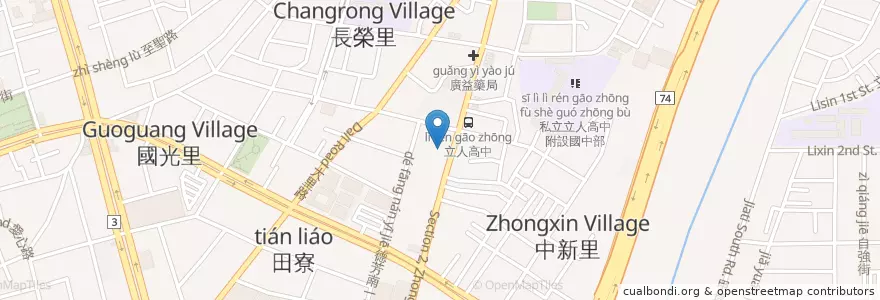 Mapa de ubicacion de 台新國際商業銀行 en Taiwan, 臺中市, 大里區.