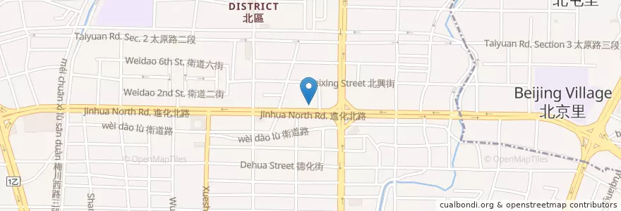 Mapa de ubicacion de 第一商業銀行 en Taiwan, Taichung, 北區.