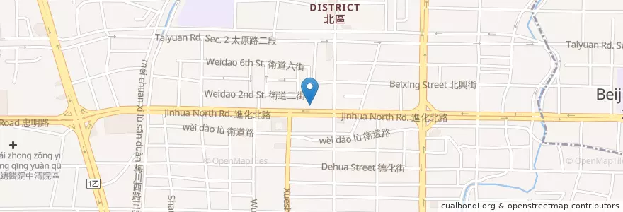 Mapa de ubicacion de 兆豐國際商業銀行 en Taiwan, Taichung, 北區.