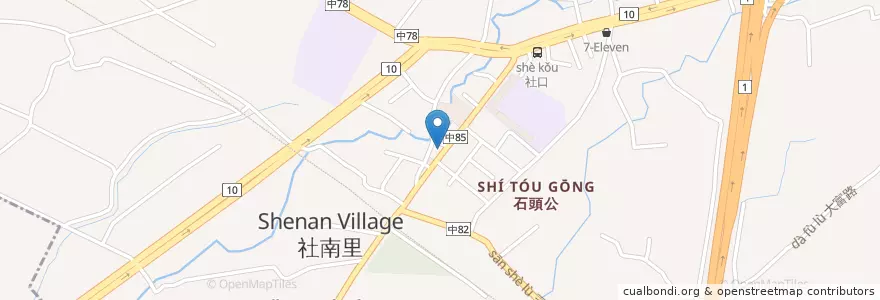 Mapa de ubicacion de 台中商業銀行 en تايوان, تاي شانغ, 神岡區.