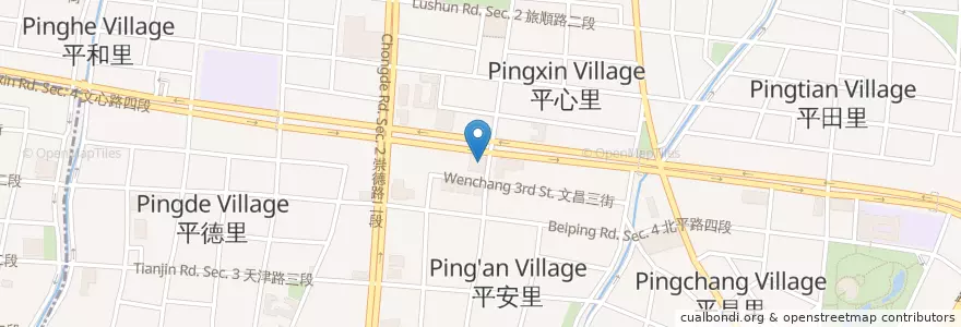 Mapa de ubicacion de 第一商業銀行 en 臺灣, 臺中市, 北屯區.