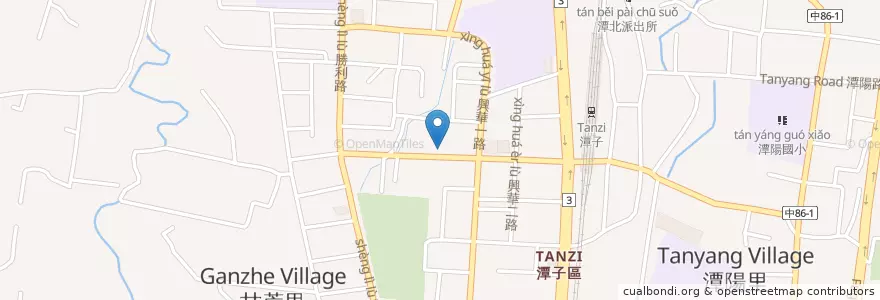 Mapa de ubicacion de 台中商業銀行 en Taiwan, 臺中市, 潭子區.