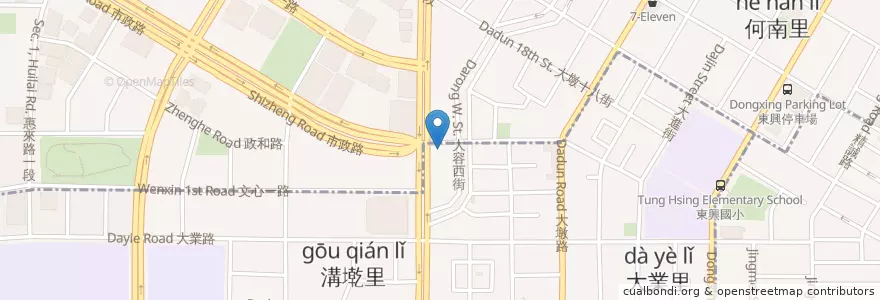 Mapa de ubicacion de 板信商業銀行 en Taiwan, Taichung, 南屯區.