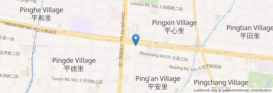 Mapa de ubicacion de 合作金庫商業銀行 en 臺灣, 臺中市, 北屯區.