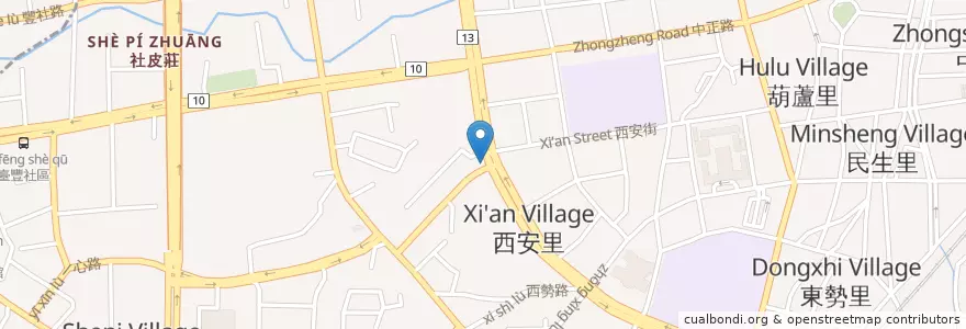 Mapa de ubicacion de 臺灣新光商業銀行 en 臺灣, 臺中市, 豐原區.