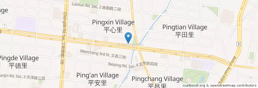 Mapa de ubicacion de 三信商業銀行 en 臺灣, 臺中市, 北屯區.