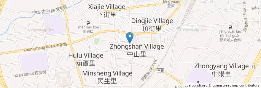 Mapa de ubicacion de 華南商業銀行 en تایوان, تایچونگ, 豐原區.