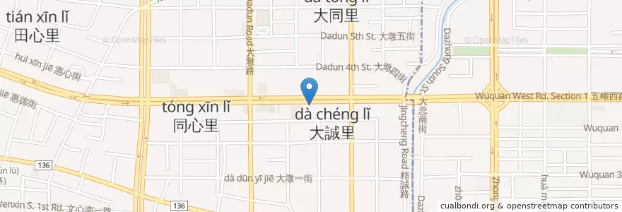 Mapa de ubicacion de 合作金庫商業銀行 en Taïwan, Taichung, 南屯區.