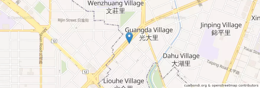 Mapa de ubicacion de 國泰世華商業銀行 en Taiwán, Taichung, 北區.