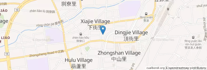 Mapa de ubicacion de 元大商業銀行 en 臺灣, 臺中市, 豐原區.