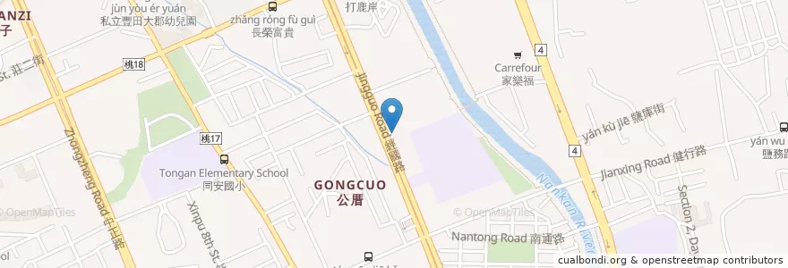 Mapa de ubicacion de 臺灣銀行 en تایوان, 桃園市, 桃園區.