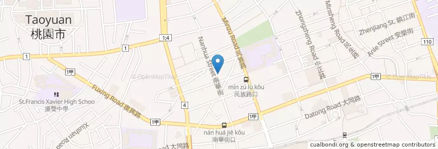 Mapa de ubicacion de 凱基商業銀行 en Taiwan, Taoyuan, Taoyuan.