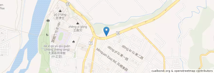 Mapa de ubicacion de 合作金庫商業銀行 en تایوان, 桃園市, 大溪區.