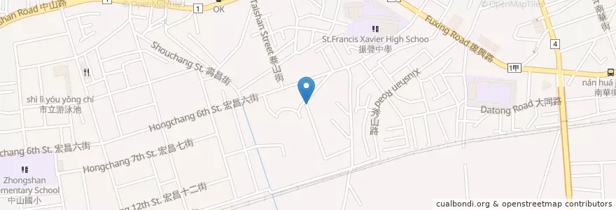 Mapa de ubicacion de 聯邦商業銀行 en 臺灣, 桃園市, 桃園區.