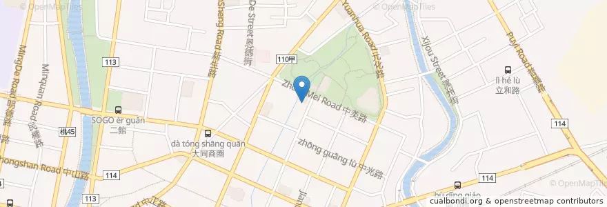 Mapa de ubicacion de 第一商業銀行 en Taiwan, Taoyuan, Zhongli.