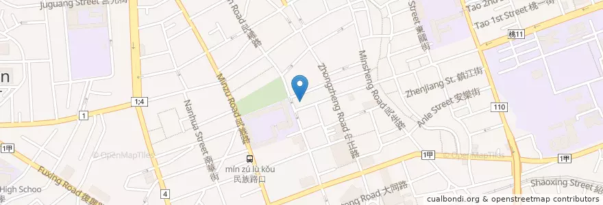 Mapa de ubicacion de Yuanta Commercial Bank en Taiwan, Taoyuan, Taoyuan District.