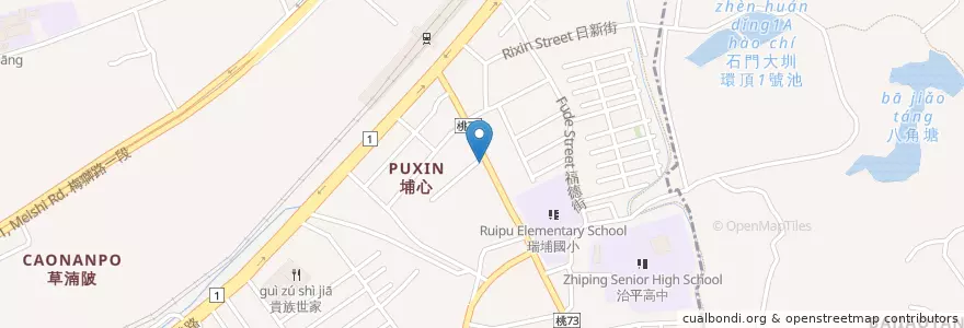 Mapa de ubicacion de 彰化商業銀行 en تایوان, 桃園市, 楊梅區.