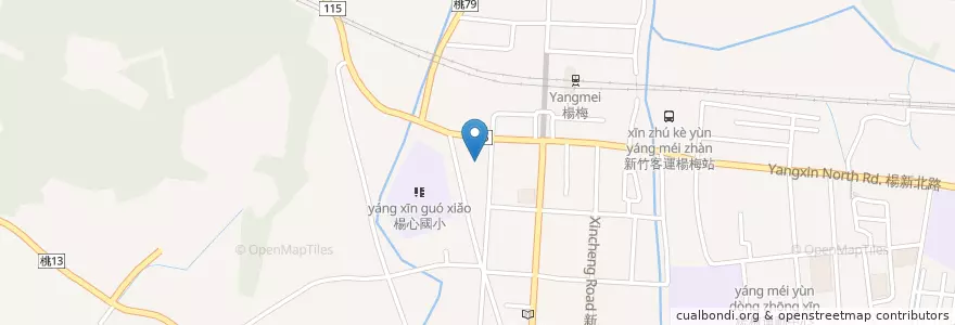 Mapa de ubicacion de 合作金庫商業銀行 en Taiwan, Taoyuan, Yangmei.