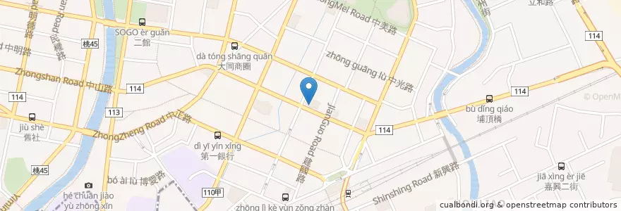 Mapa de ubicacion de 京城商業銀行 en 臺灣, 桃園市, 中壢區.