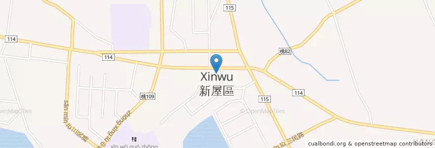 Mapa de ubicacion de 臺灣中小企業銀行 en 臺灣, 桃園市, 新屋區.