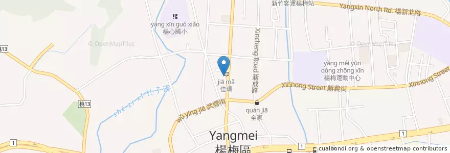 Mapa de ubicacion de 華南商業銀行 en Taiwán, Taoyuan, 楊梅區.