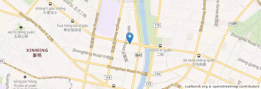 Mapa de ubicacion de 第一商業銀行 en 臺灣, 桃園市, 中壢區.